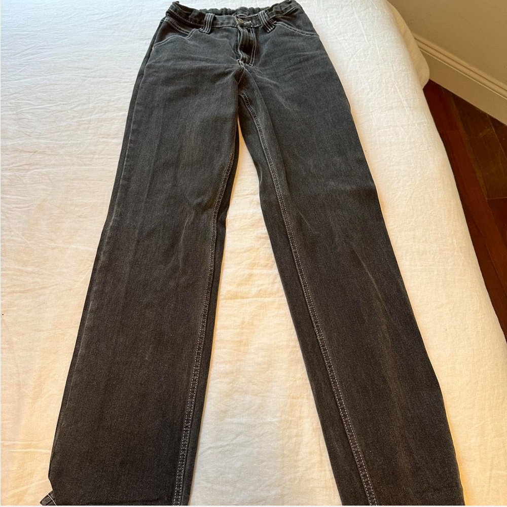 Brandy Melville washed black and white stitching cargo pants